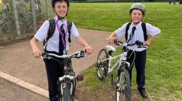 Local students jump on their bikes for Cycle to School Week