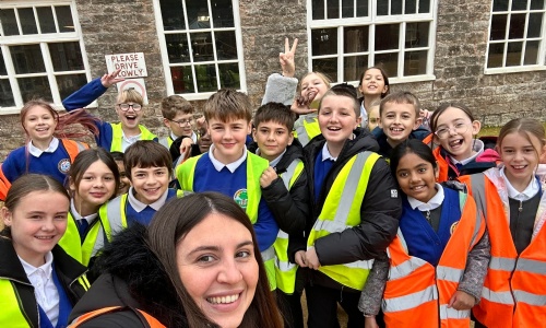 Exwick Pupils at the cold harbour mill trip