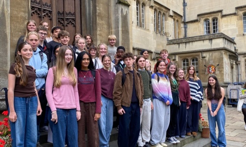 Students from Exmouth Community College on their visit to Exeter College, Oxford