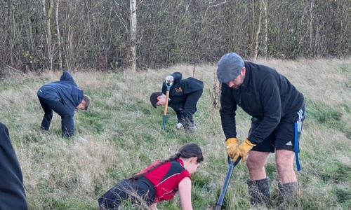 Students from St Luke's out side teaming up for a greener future