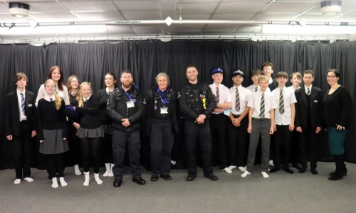 the community policing team and sidmouth performing arts students
