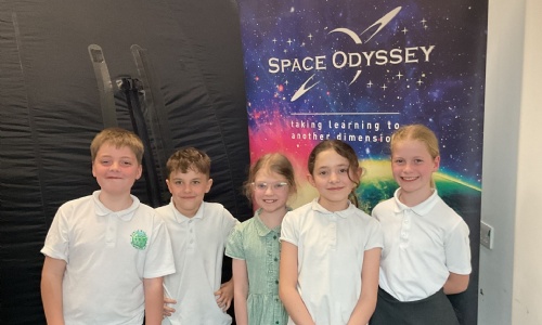 Pupils take part in an immersive Space learning experience