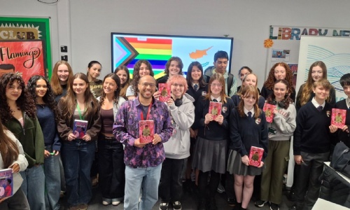 Author Dean Atta with Exmouth Students
