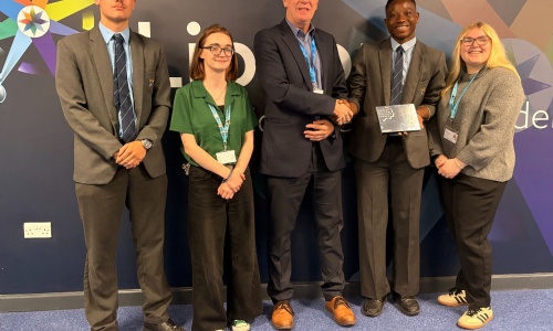 Martin accepting his award.
