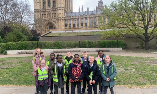 Students on their trip to the Houses of Parliament