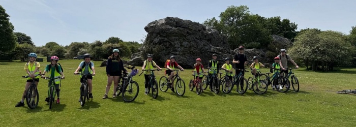 Group of students on their bikes