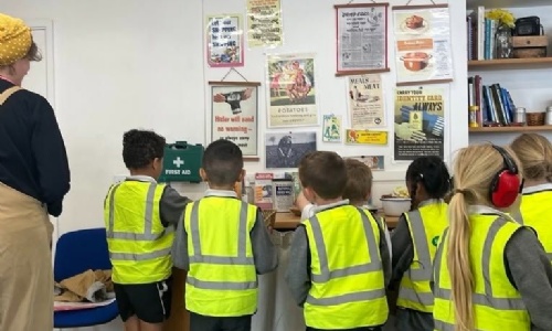 Pupils exploring the museum
